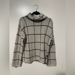 Madewell windowpane turtleneck sweater size M